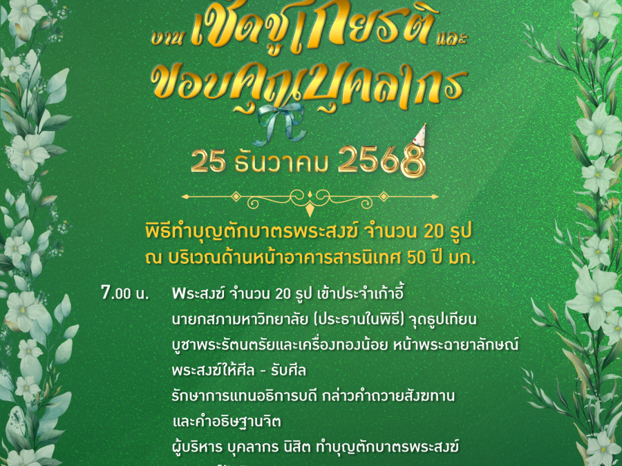 งานเชิดชูเกียรติ และขอบคุณบุคลากร ประจำปี 2568